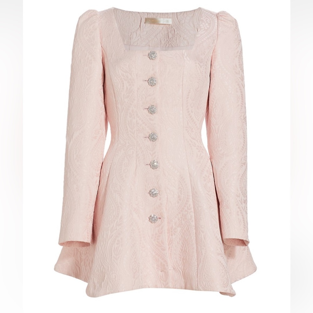 LoveShackFancy
Haveri Sqaure-Neck Jacquard Minidress